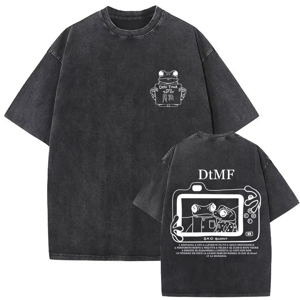 Summer Hot Sale Rapper Bad Bunny Washed Vintage T-shirt Debi Tirar Mas Fotos DTMF World Tour 2026 T Shirts Men Women Vintage Oversized Tshirt