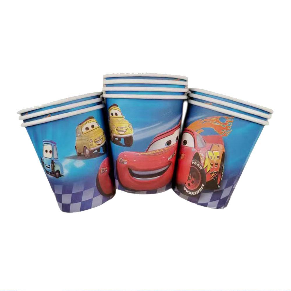 Płomień Samochód Urodziny Party Supplies Jednorazowa Zastawa Stołowa Talerzyki Papierowe Kubki Papierowe Ręczniki Papierowe Dekoracja Urodzinowa dla Chłopców Trójwymiarowa