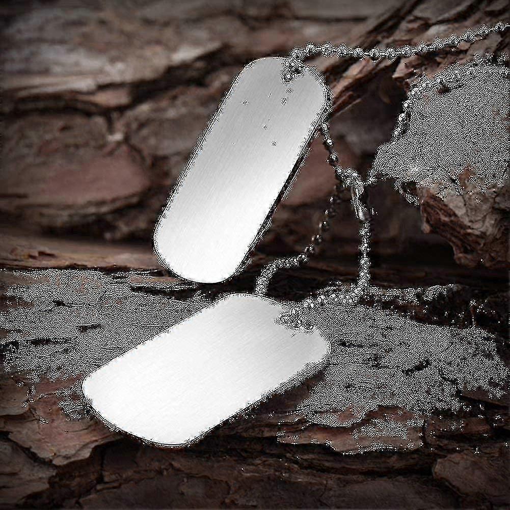 Army Style Double Dog Tag Pendant Mens Necklace, Biker 70cm Ball Chain-Yvan