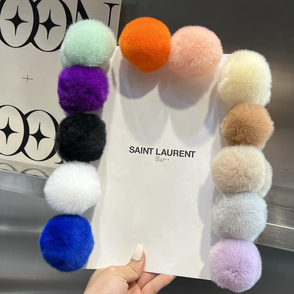 "Jolie petite épingle à cheveux boule de cheveux"; Ins real rex – pince à cheveux en forme de lapin, petit clip en peluche, accessoires pour cheveux, automne et hiver, rouge cerise