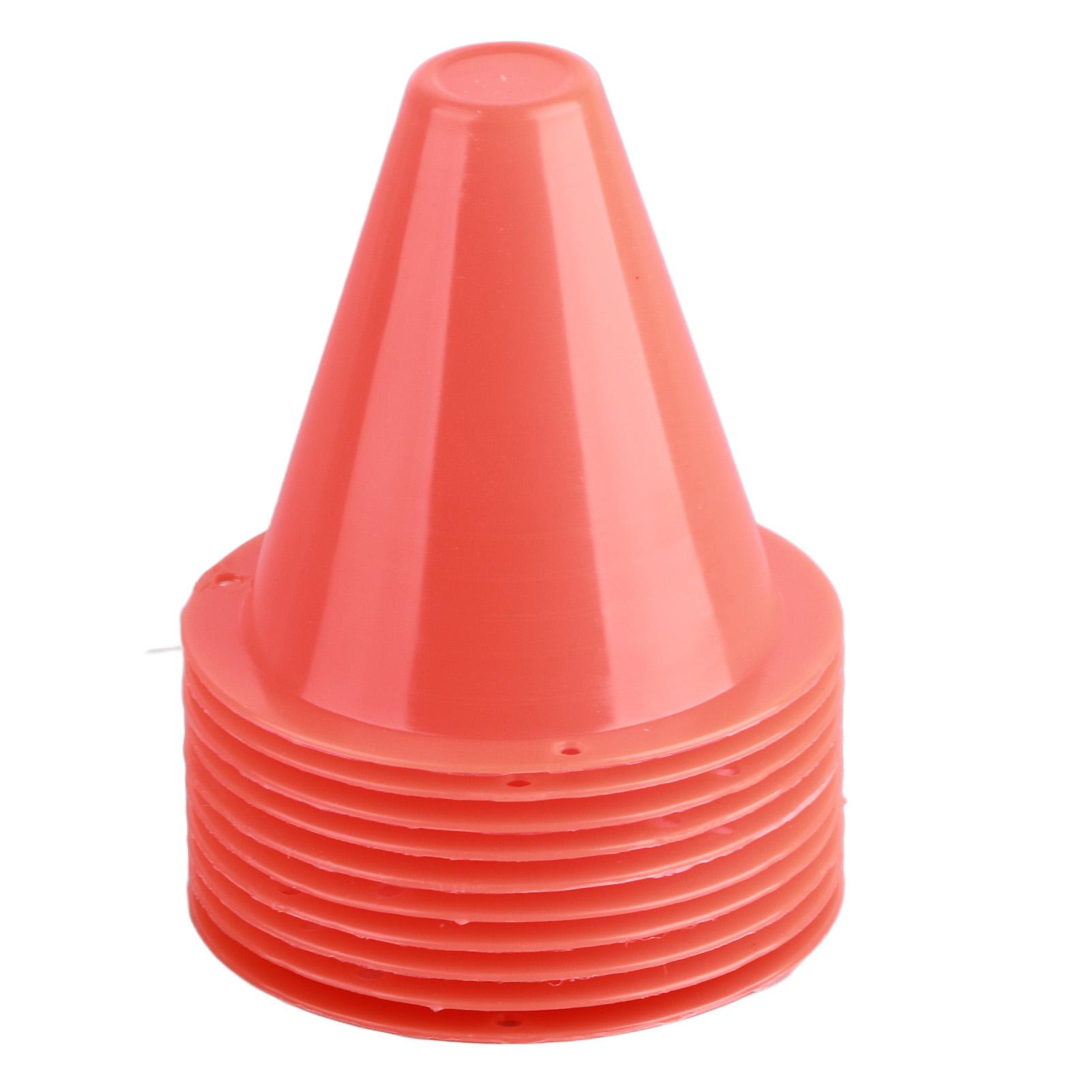 

10pcs Soccer Training Cone Football Barriers Plastic Marker Holder Accessory (Orange)