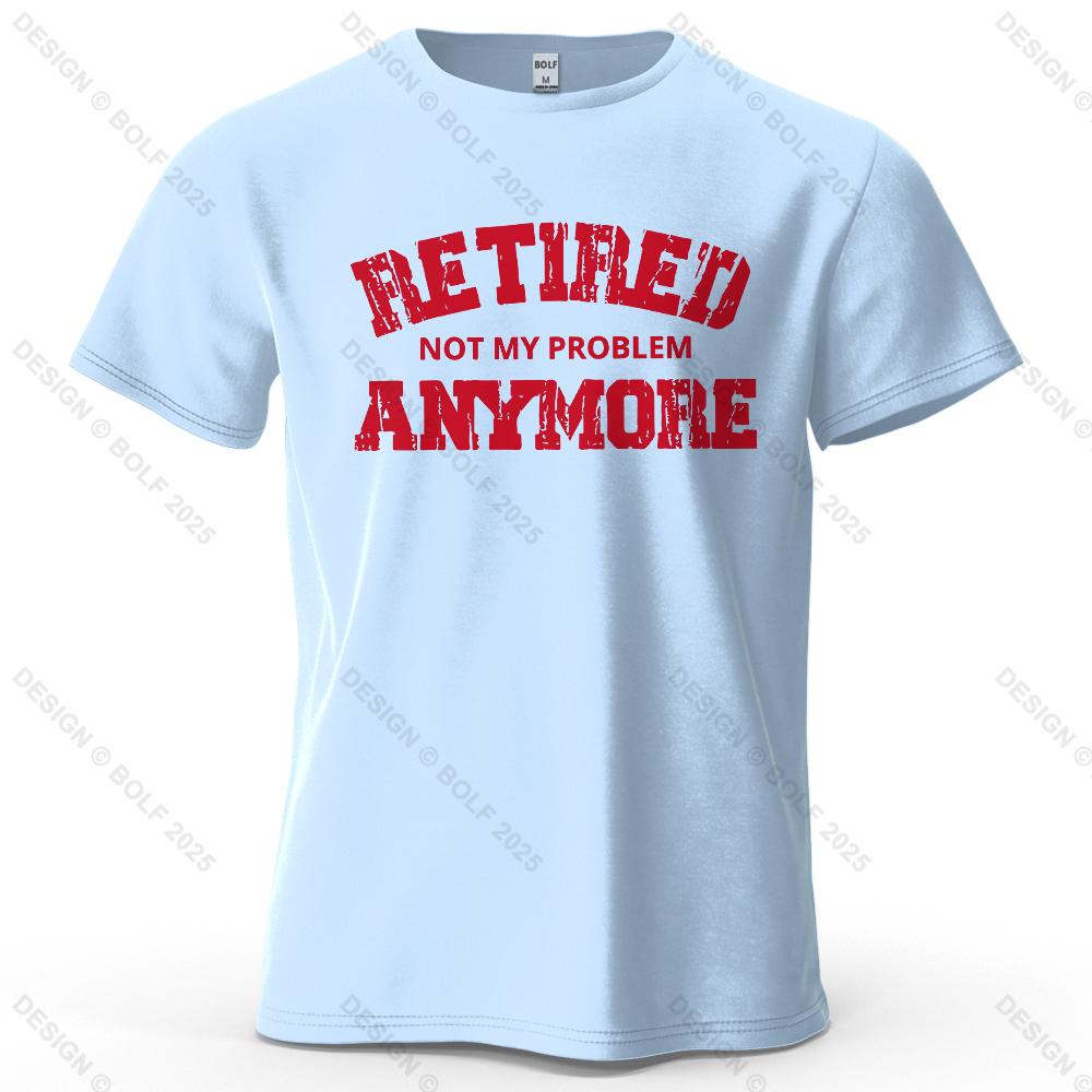 Retired Vibe Printed Men s T-Shirt 100% Cotton Oversized Relaxed Graphic Tees for Women Tops Tees Casual Streetwear S