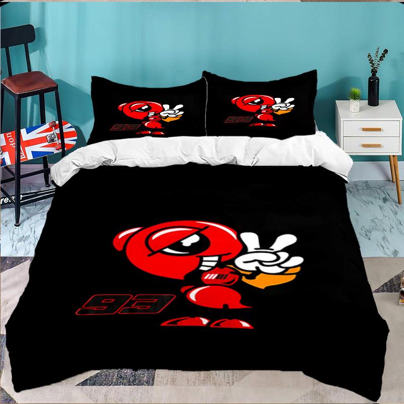 3PCS Marc Marquez Bedding Set,Including 1pc Duvet Cover And 2pcs Pillowcases Perfect for Bedroom, Dormitory, Large Size Fan Christmas Gift