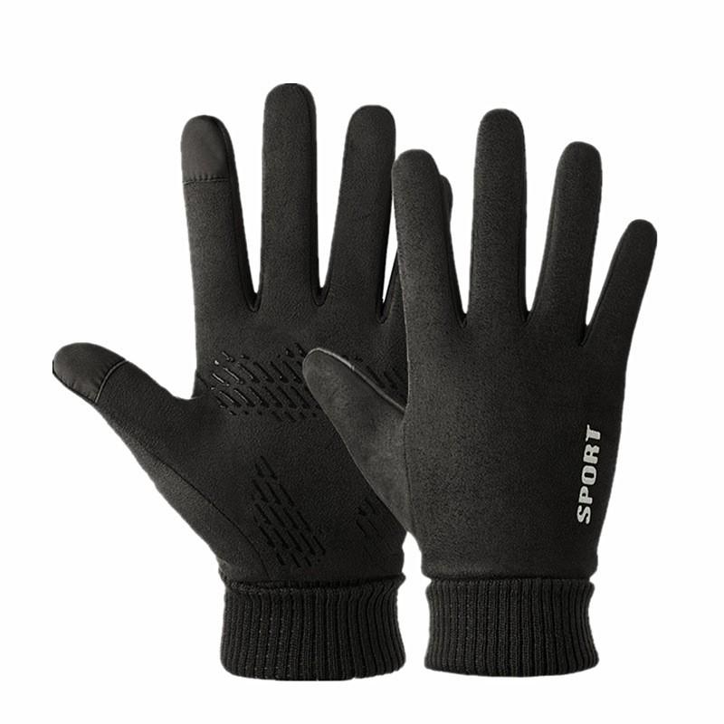 Herbst- und Winterhandschuhe für Damen und Herren Wildleder Paare Takeaway Radfahren Outdoor-Sport Plus Samt Touchscreen Warme Handschuhe