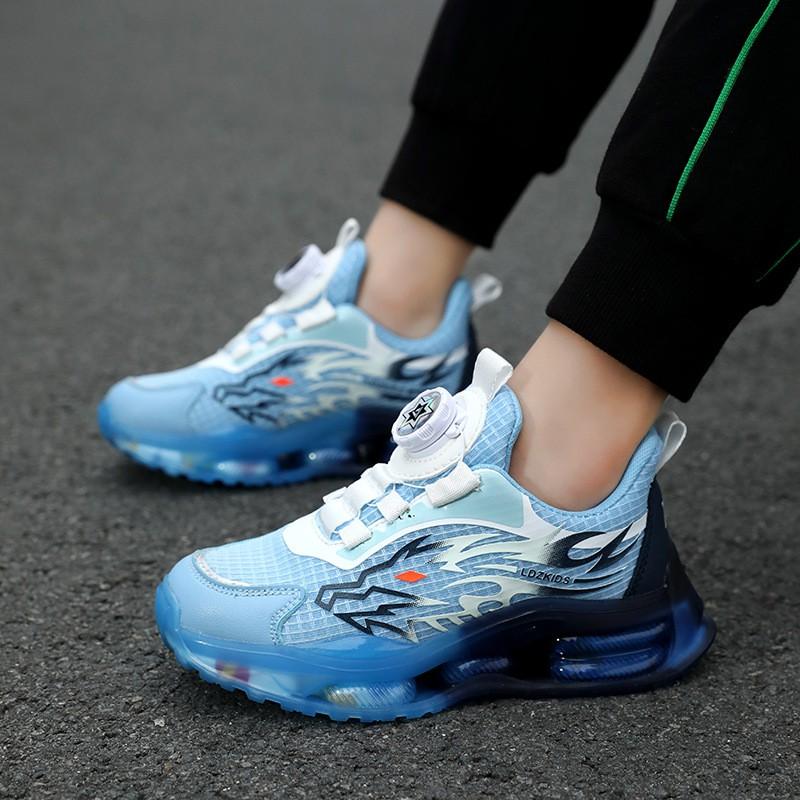 Kids Rotating Buckle Sneakers Breathable Mesh Shoes Boys Girls Running Track Outdoor Use