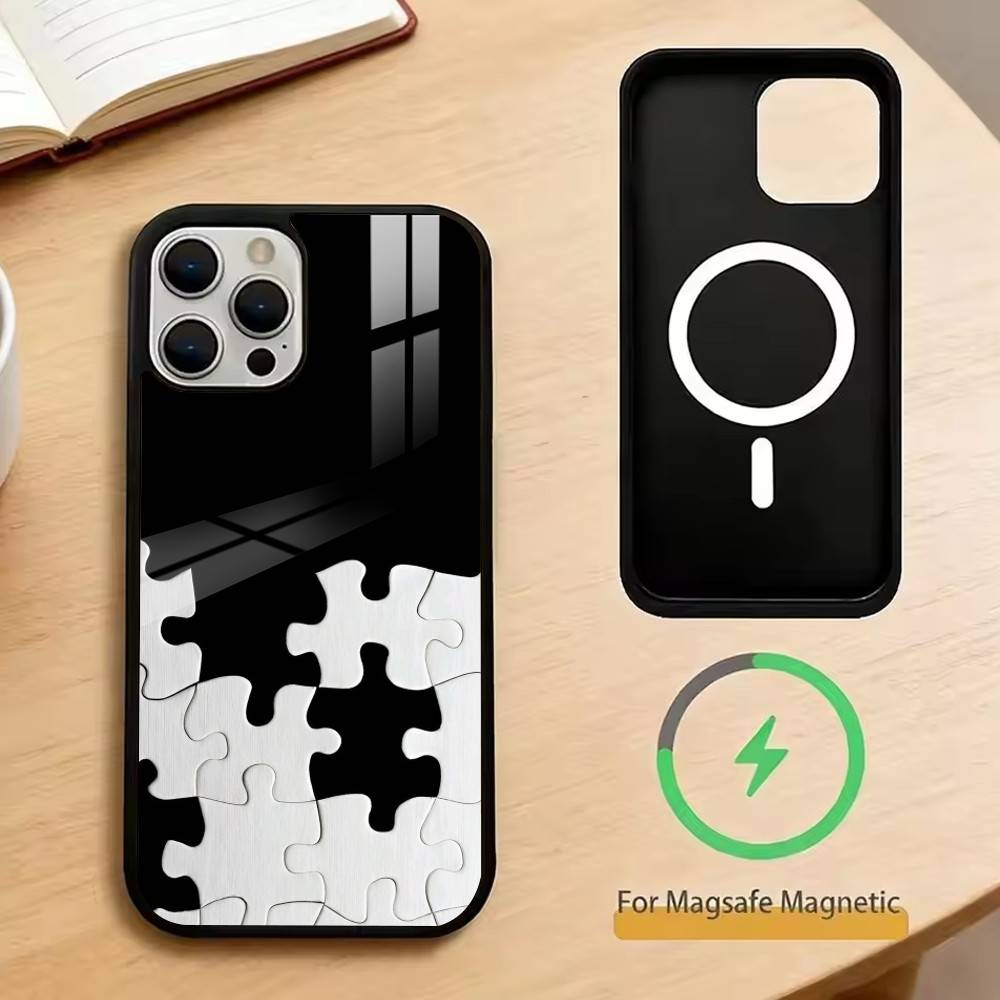 Creative puzzle Phone Case For iPhone17,16,15,14,13,12,11 Plus,Pro Magnetic For Magsafe Wireless Charging