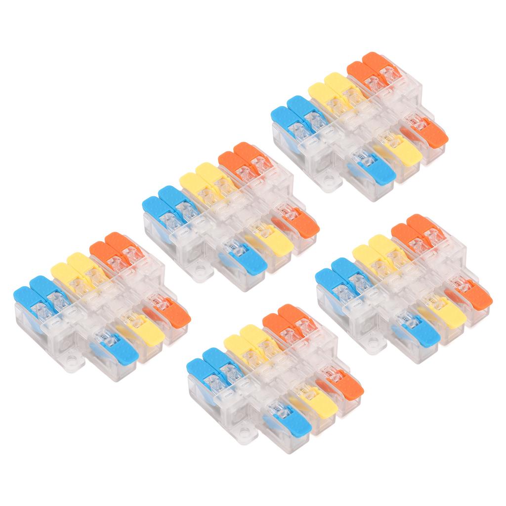 5 Pièces Connecteur de Fil Électrique 3 Entrées 6 Sorties 41A 450V Connecteur de Câble à Épissure Rapide pour 0.5?6mm2