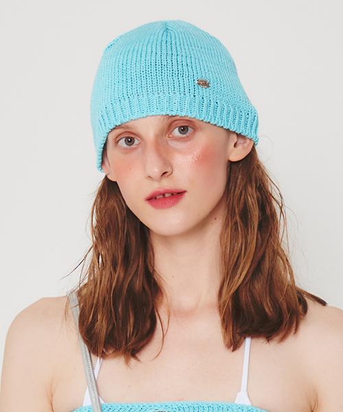 CRANK Metal Logo Knit Beanie_Blue