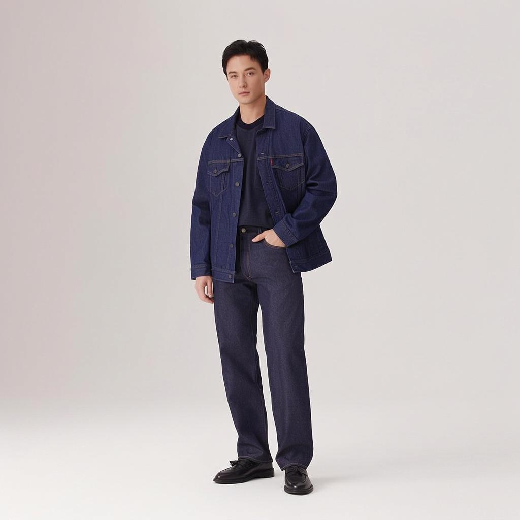 Levis Loose Comfortable Button-Down Long Sleeve Denim Jacket Men Jackets Denim-Blue A5782-0050