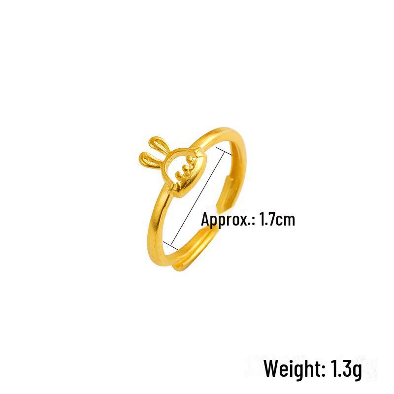 Exquisite Sand Gold Open Ring for Women: High-End Niche Design, Light Luxury Style, Long-Lasting Color, Imitation Gold.