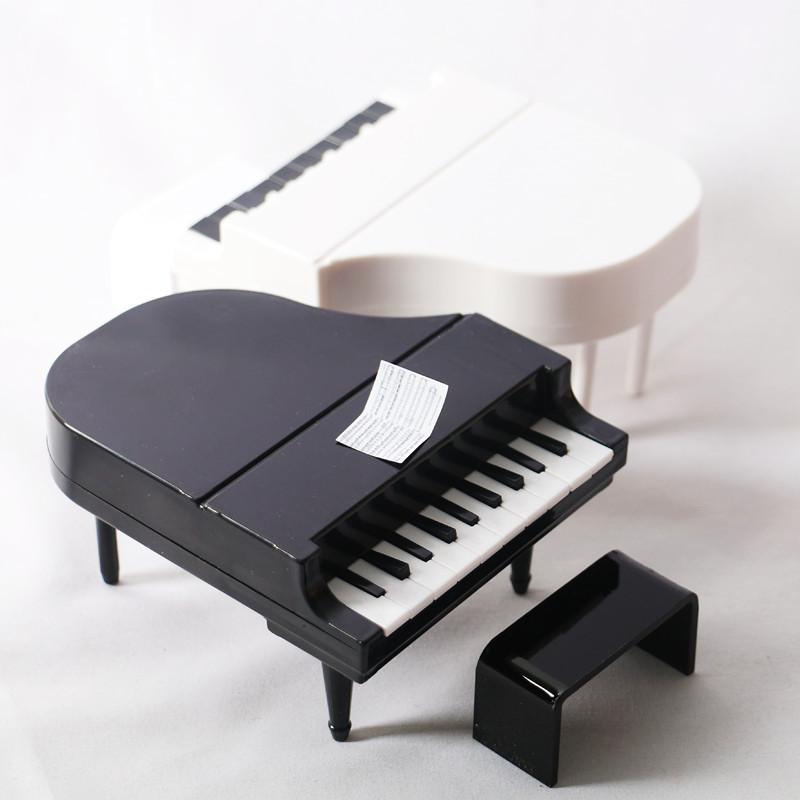 112 Dollhouse Mini Piano With Stool Musical Instrument Model For Doll House Accessories Decor Miniature Retro Piano Set