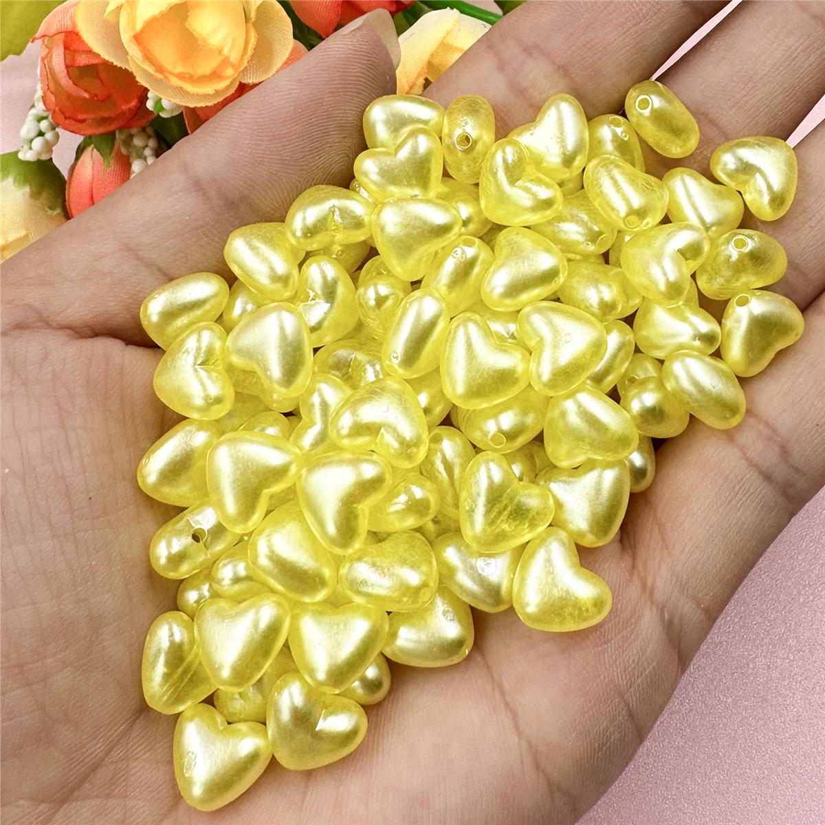 

Красочный креативный материал ручной работы с отверстием в форме персикового сердца DIY Изготовление ювелирных изделий Сияющий свет 100 шт. 10,1*8,8 мм акриловые свободные бусины жёлтый