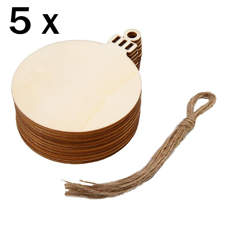 50 Stück Weihnachts-Bastelformen aus Holz zum Selbermachen, Weihnachtsbaum-Dekoration, hängende Kugeln