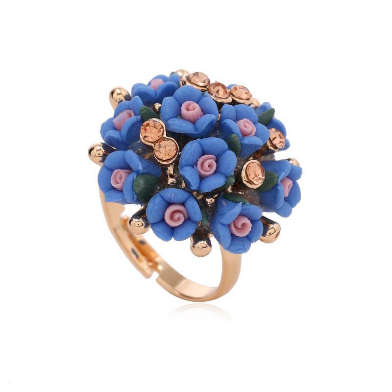 Korean High-End Pink Floral Princess Ring with Independent Packaging