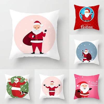 Karikatür Noel Baba Yastık Kılıfı Kanepe Çocuk Odası Dekorasyonu Mutlu Noeller Minder Örtüsü
