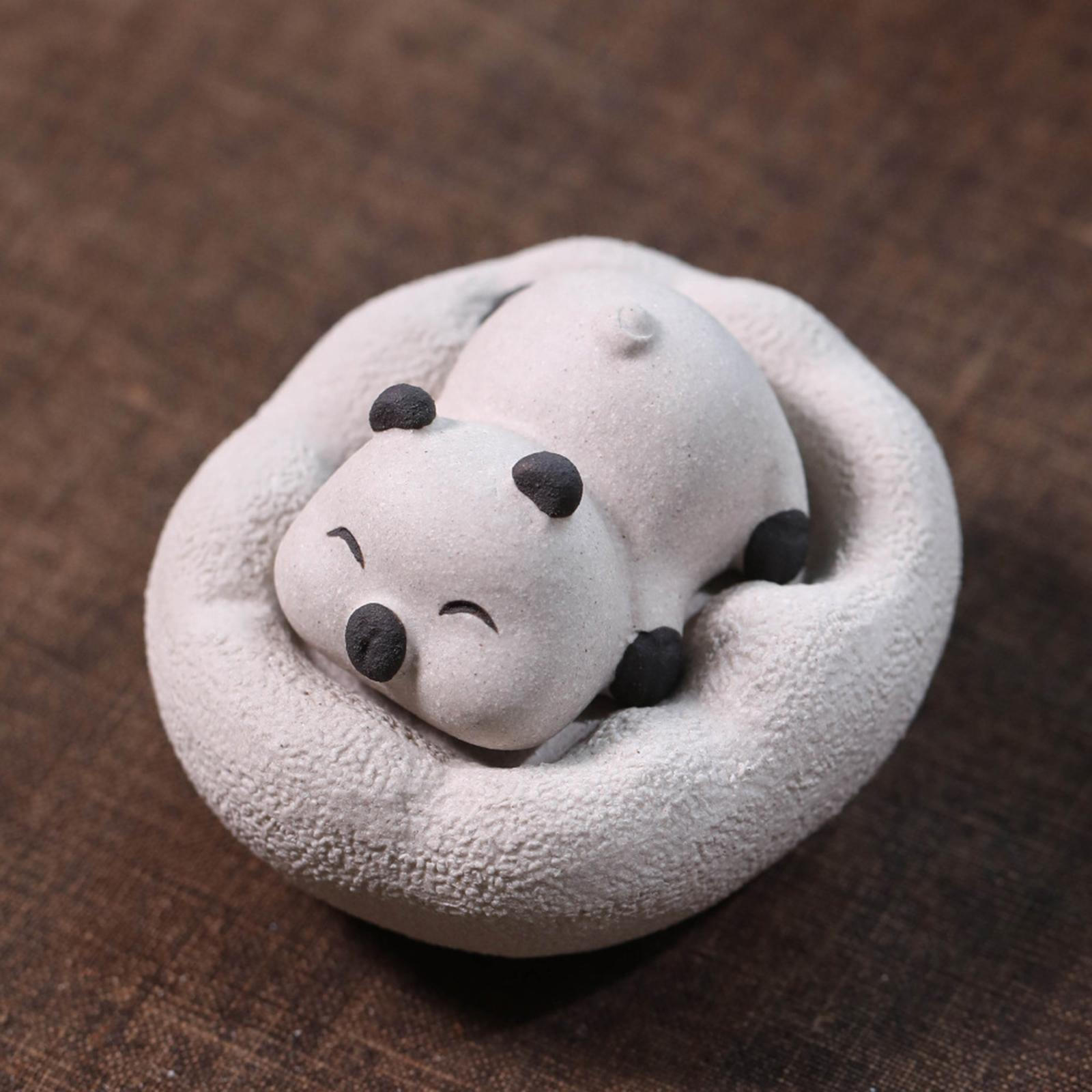 

Statue Animal Sculpture Tea Collection Tabletop Ornament Miniature Figurine for Room Living белый