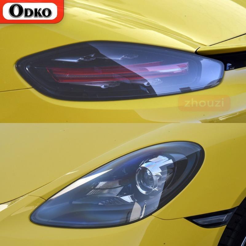 For Porsche 718 Boxster Cayman 2016-On  Car Lamp Film Headlight Tint Black Protective Film Taillight Transparent TPU Sticker