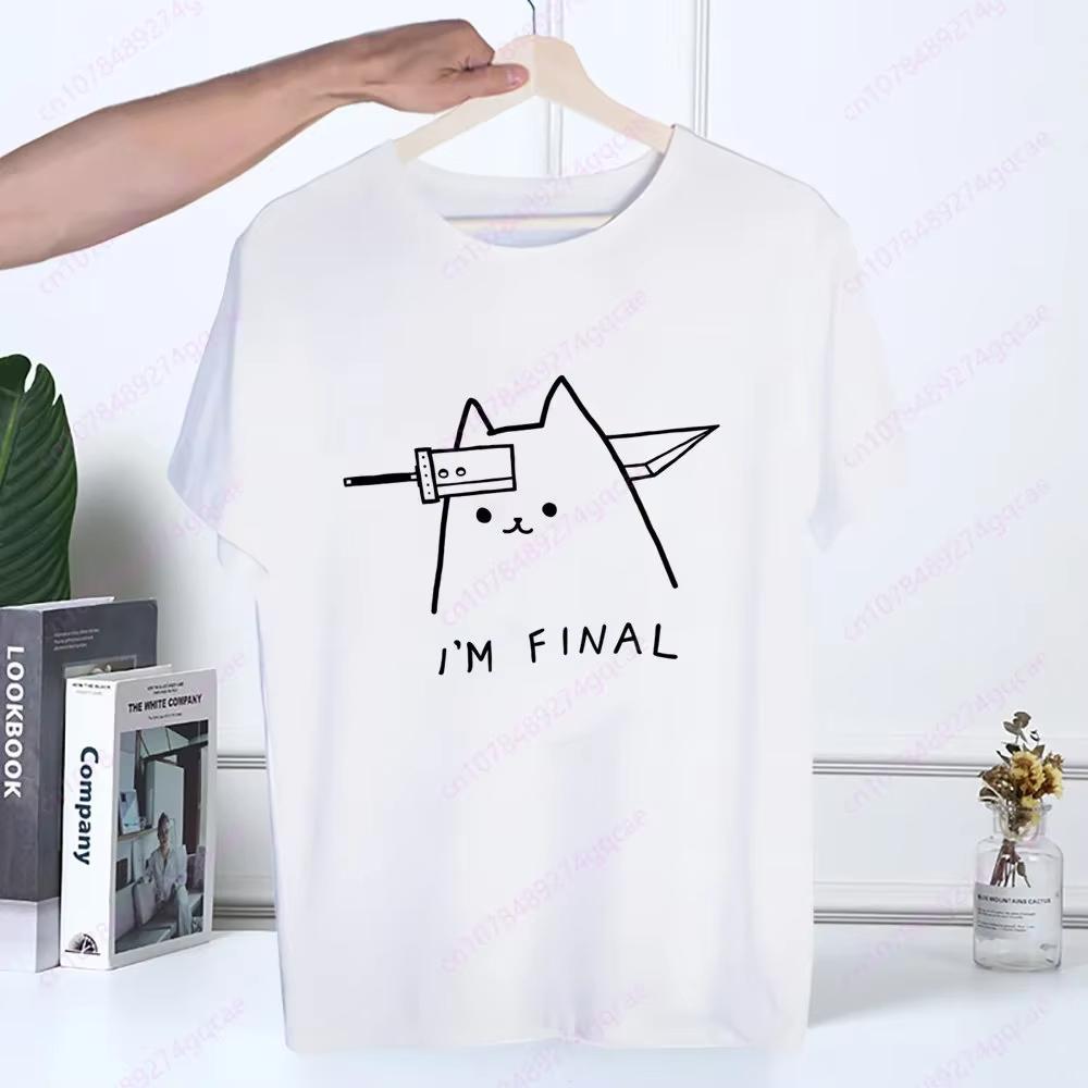

Final Fantasy Anime Shinra Schoolgirl Tshirt Summer Fashion Man T-shirt Casual White Funny Cartoon Print Hip Pop Tops Tee S