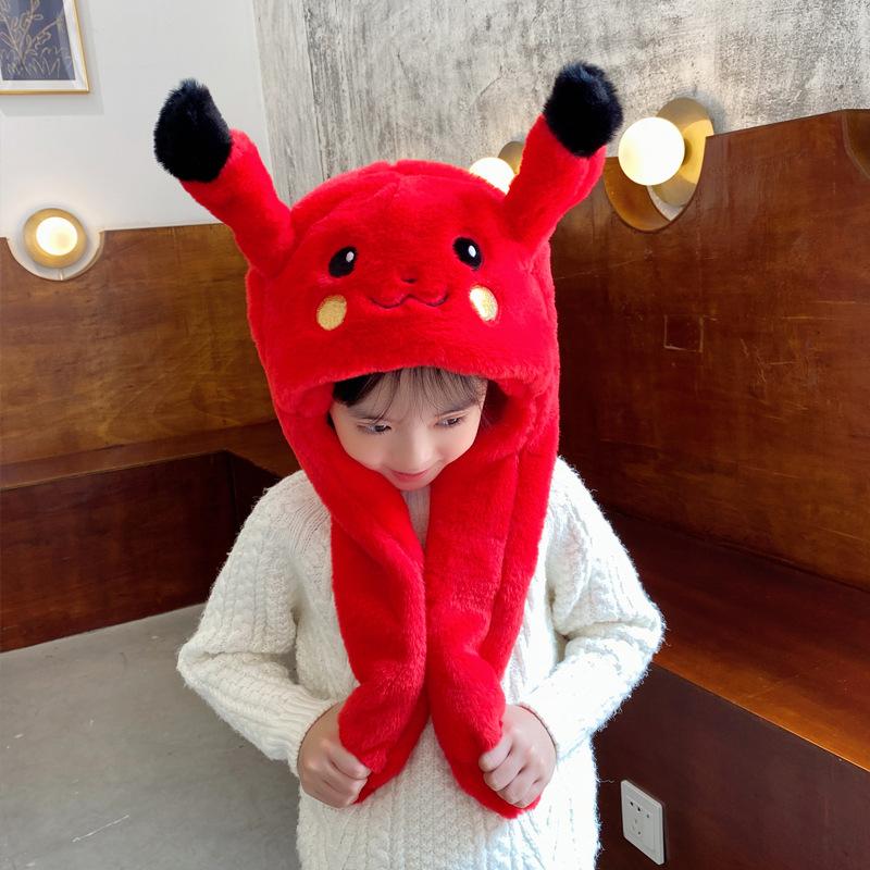 Children S Hats, Winter Warm Plush Rabbit Hats, Hats With Moving Ears, Cute Pikachu Outdoor Ear Protectors children красный