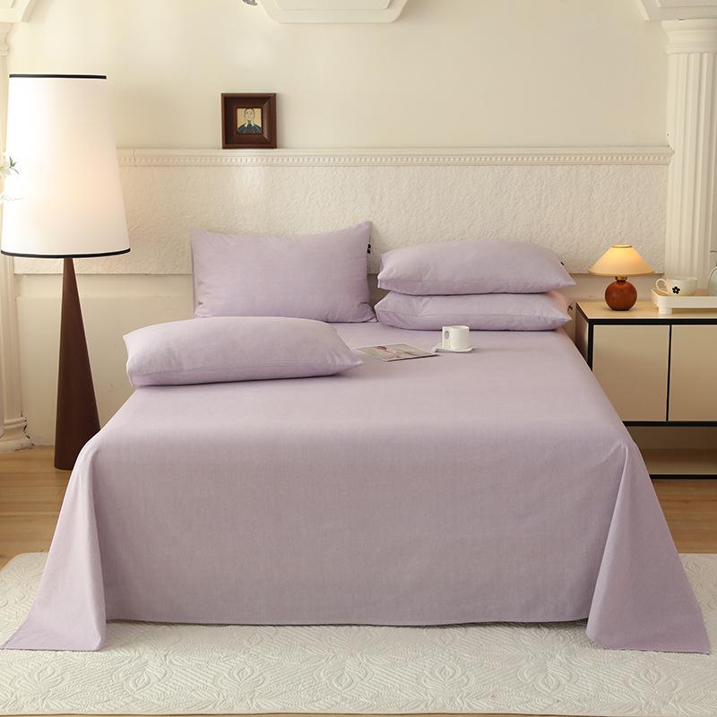 Class A 100% Xinjiang Cotton Brushed Pure Cotton Bed Sheet for Double XL Beds, All-Season, Household.