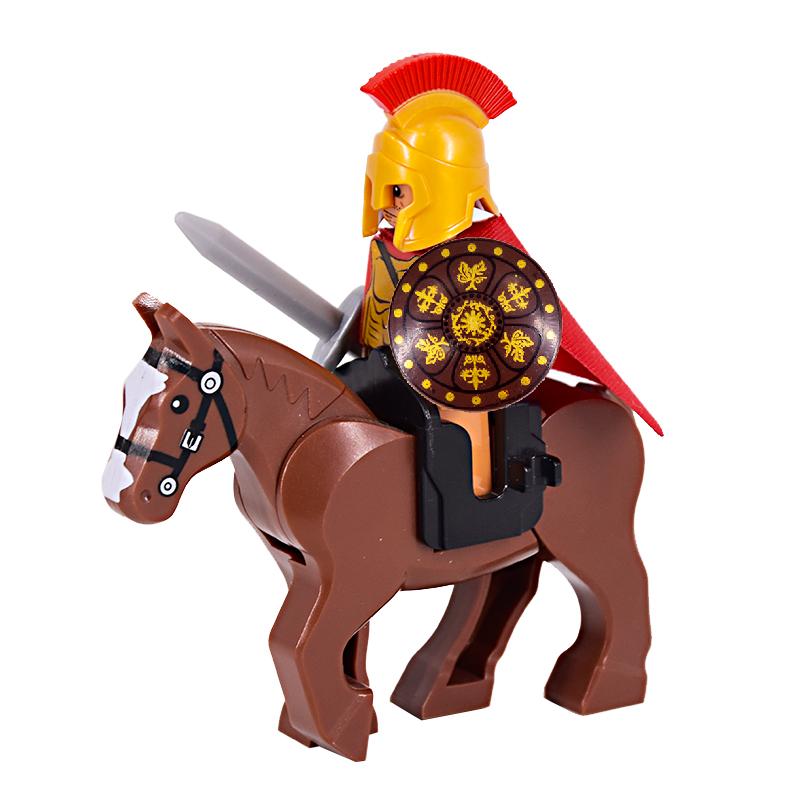 Medieval Figures Middle Ages Rome Warrior Golden Knight Horse Hawk Castle King Dragon Knights Building Blocks BricksToys gifts
