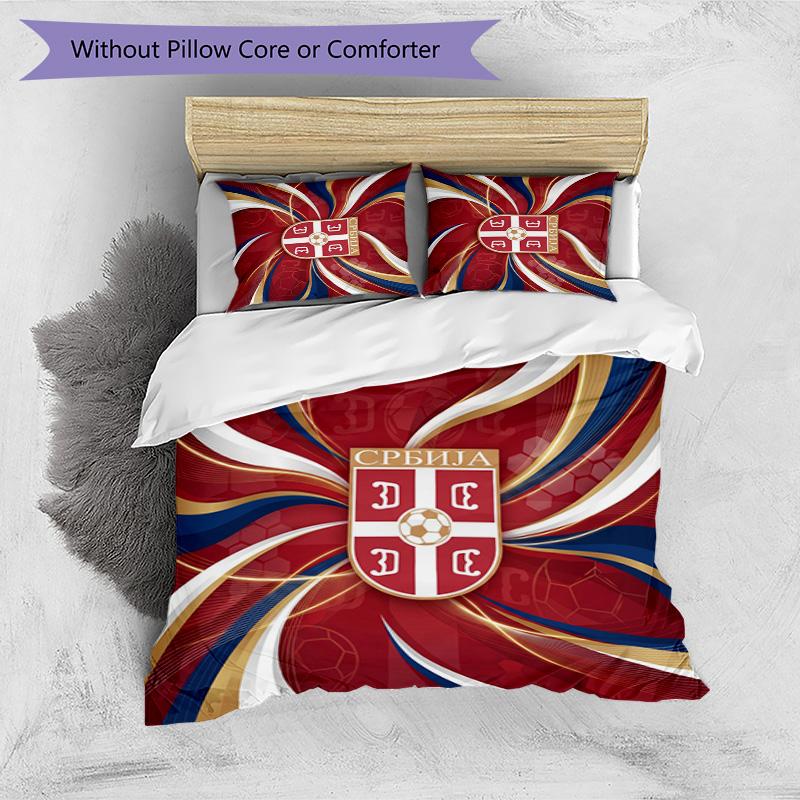 Serbia Printed Bedding 3 Piece Set Cozy Breathable Bed Cover Set as Housewarming Holiday Gift