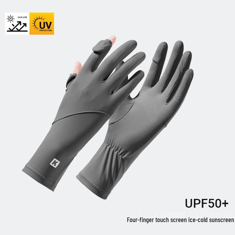 

Дышащие перчатки из ледяного шелка с защитой от УФ-излучения и откидным верхом