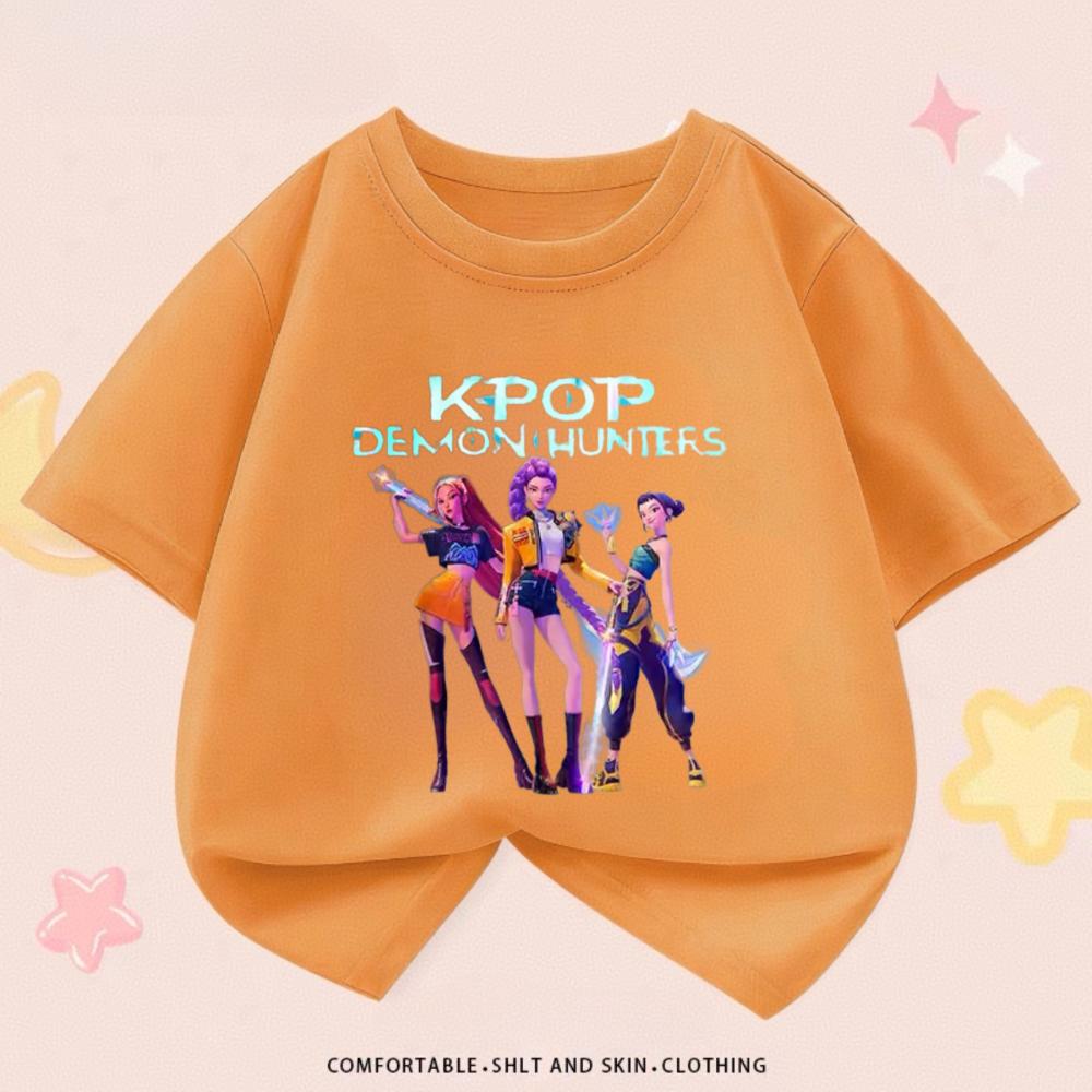 Kpop Dämonenjäger Kinderkleidung T-Shirts Sommer Neue Mode Beliebte Kurzarm Oberteile T-Shirt Kinderkleidung Lässige T-Shirts