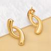 Hot Selling 18K Gold Plated Stainless Steel Stud Earrings New Curved Design Trendy Geometric Pattern Personalised Wedding