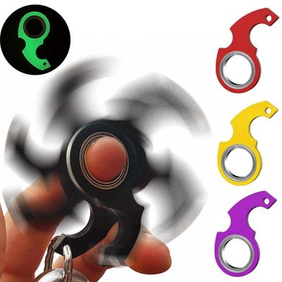 Spinner Stress Toy Keychain Metal Idget Toy Kid Fingertip Spinning Keyring Finger Fidget Ring Relieve Anxiety Boredom Party Gift