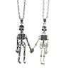 Gothic Skull Pendant Necklace For Couples With Alloy Chain And Magnetic Clasp