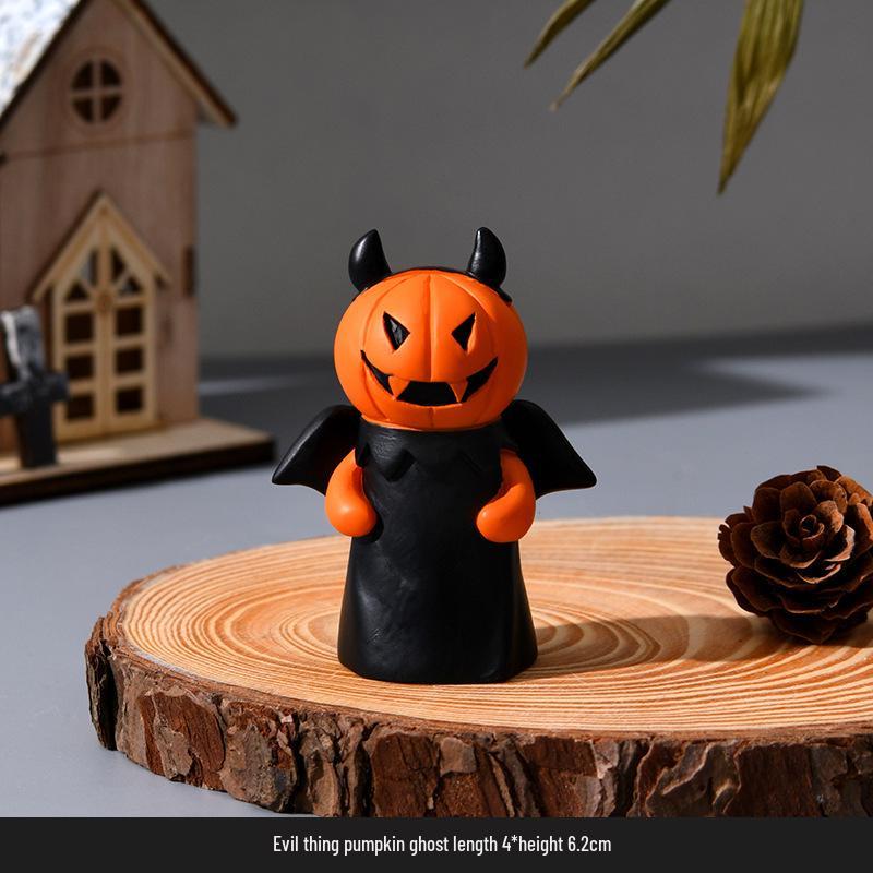 Cross-border Halloween Pumpkin Festival Decor: Ghost & Witch Resin Figurines
