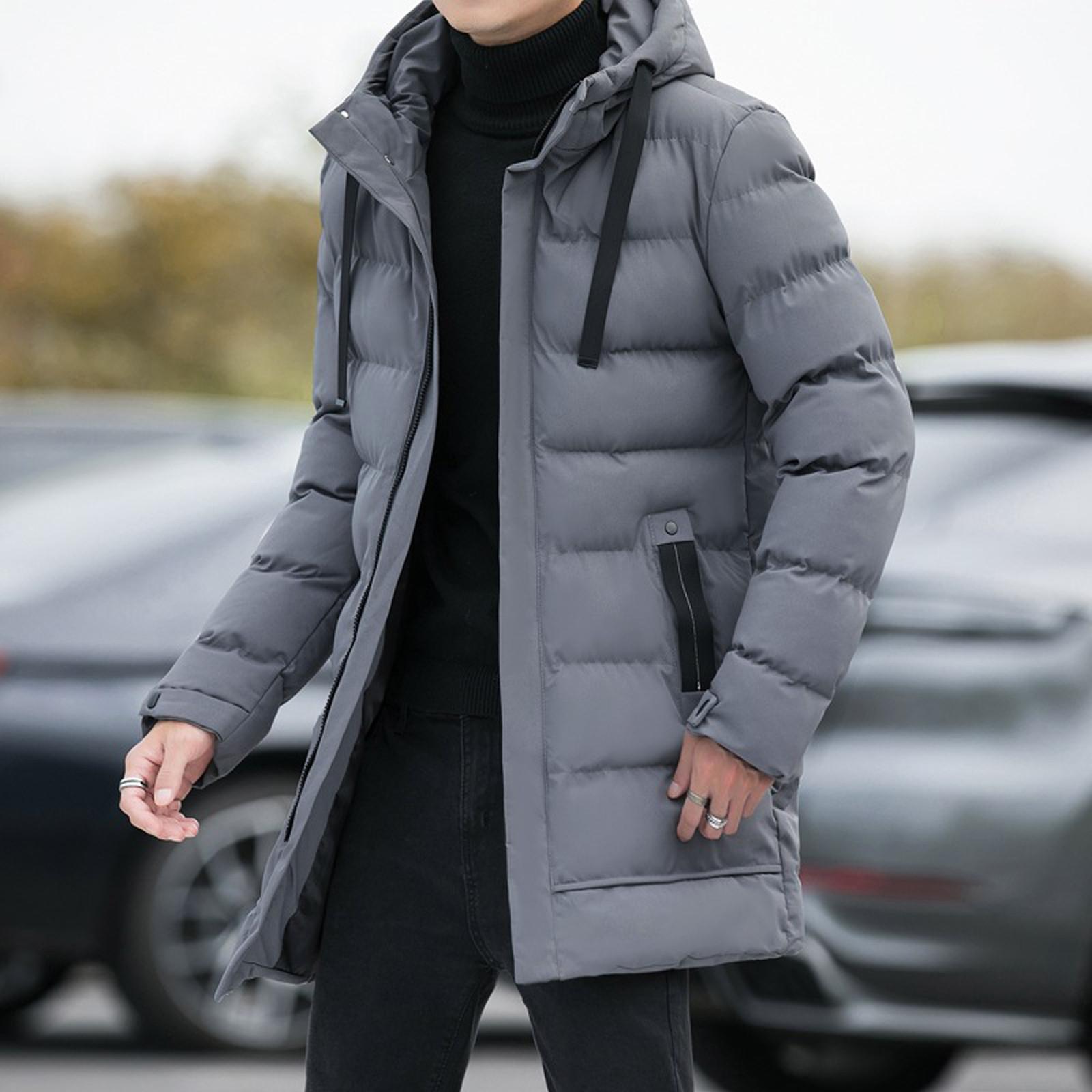 Men s Hoodie Winter Zipper Fashion Color Coat Top Coat M