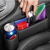 Car Seat Gap Filler Automotive Seat Leather Storage Box Water Cup Holder Gap Side Organizer Front Seat Gap Filler Storage Box