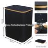 Large-Capacity Bamboo Laundry Hamper with Classification Labels and Lid