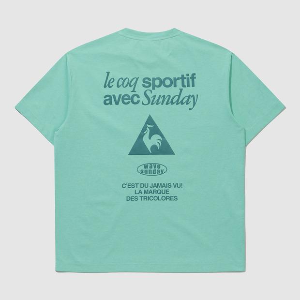 T-shirt a maniche corte con grafica Wave Sunday LECOQ - Menta (Qq223Srs61) (Un tipo)