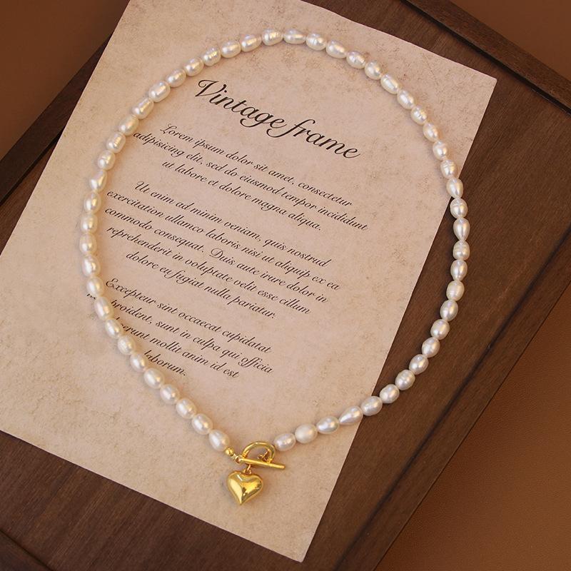 Romantic Love Heart 100% Natural Freshwater Pearl 14K Gold Filled Lady Pendant Necklace Wedding Gifts No Fade