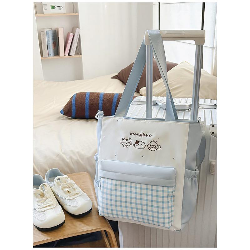 Lightweight and Large-capacity Backpack, New Japanese Ins, High-value, Fresh and Sweet Plaid, Junior High School Schoolbag.