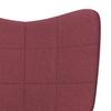 Rocking Chair with Footstool Fabric Burgundy
