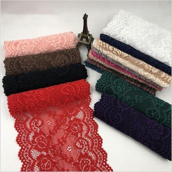 15cm Wide Soft Elastic Lace Trim for Skirts - Multi-color Options Available