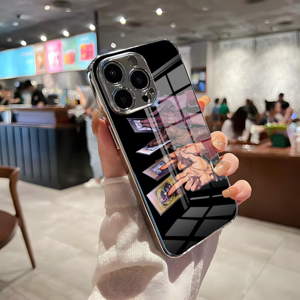 Anime Y-YU-Gi-Oh Phone Case For IPhone 17 Pro Max 15 Pro 16 14 Plus 12 13 Mini 11 Pro Shockproof Electroplated Glass Cover