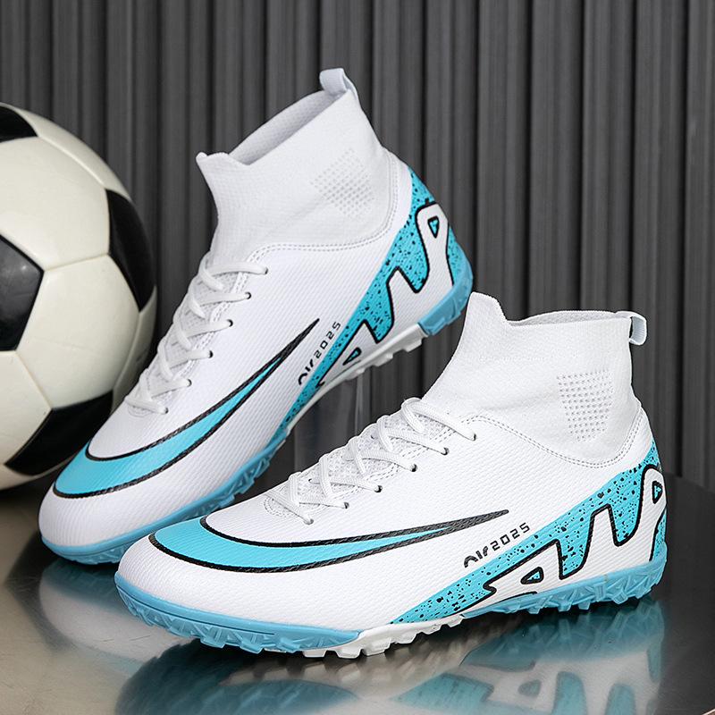 Professional Football Socks Shoes Men's TF Broken Nails Artificial Grass Non-slip Training Shoes High-top Teenagers Men's Long Nails