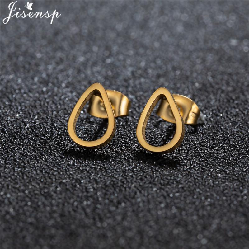 Stainless Steel Geometric Stud Earrings for Women Minimalist Circle Triangle Star Ear Studs Horseshoe U Shaped Earings oorbellen