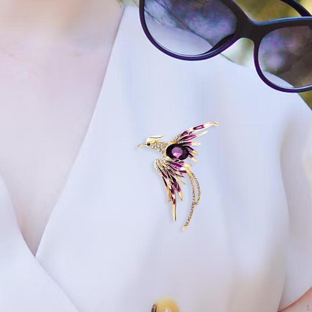 Brooch Pin, Animal Shape Fashion Gift Rhinestone Chinese Style Corsage Lapel Pin for Evening Party