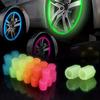 Automotive Universal Luminous Tire Valve Cap Hexagonal Fluorescent Motorcycle Bicycle Dustproof Cap Waterproof Luminous Parts