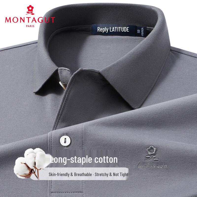 MONTAGUT Men s Premium Cotton Stretch Ice-Cool Breathable Polo Shirt 52