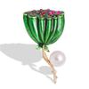 Pearl Fruit Brooch Grape Cherry Pin  Drip Oil Corsage Pineapple Pomegranate Lotus Flower Mushroom Brooches