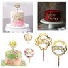 Golden Acrylic Birthday Cake Topper Plaque Elegant Decoration for Parties Anniversaries and Special Events