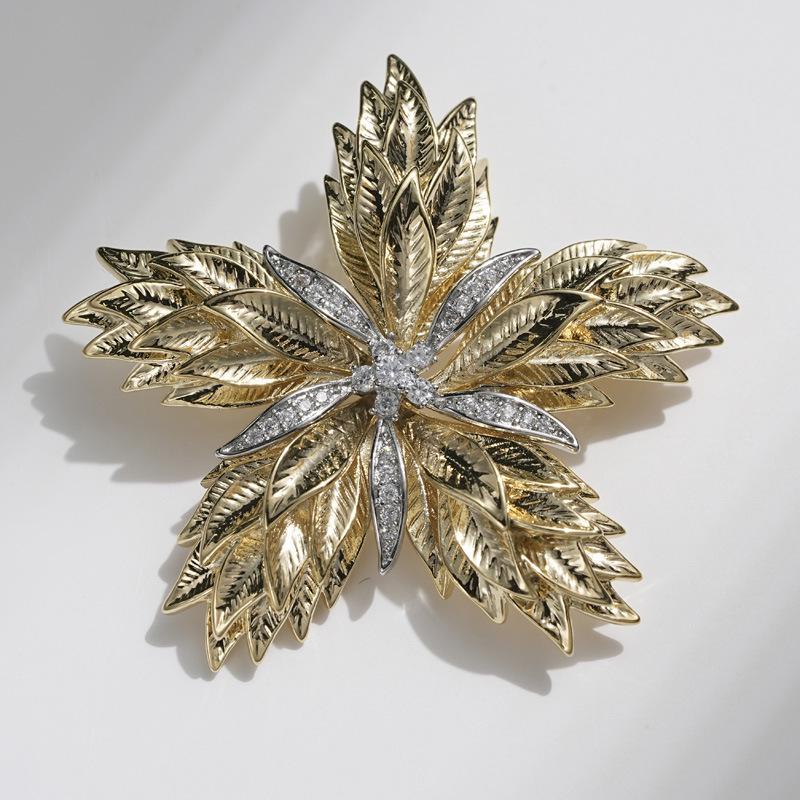 Bo Xin Yun Elegant Two-Tone Gold Starfish Brooch - Unisex Suit Accessory