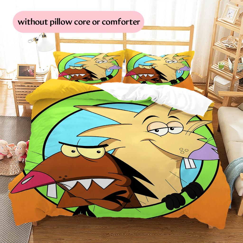 Angry Beavers  Pattern Bedding Quilt Set  Home Decoration  Gift (1 * Duvet Cover + 2 * Pillowcase  Without Core)